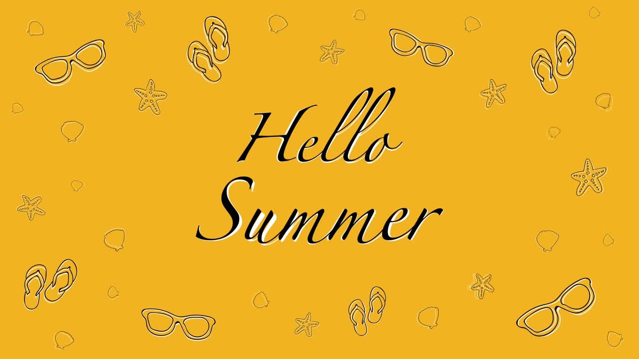 Hello summer loopable animation. Seasonal background template