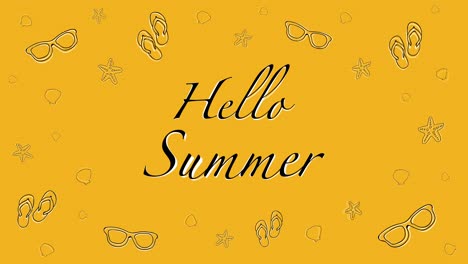 hello summer loopable animation. seasonal background template