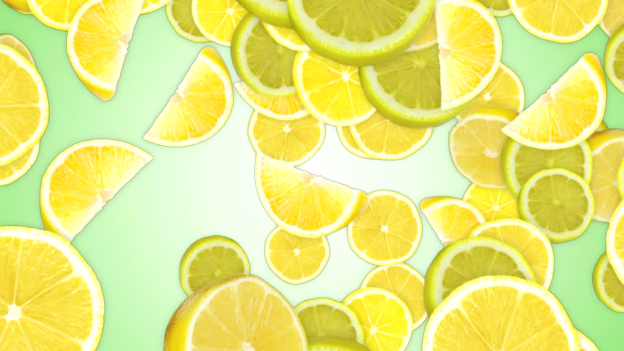 fondo de limones cayendo, bucle, con el canal alfa