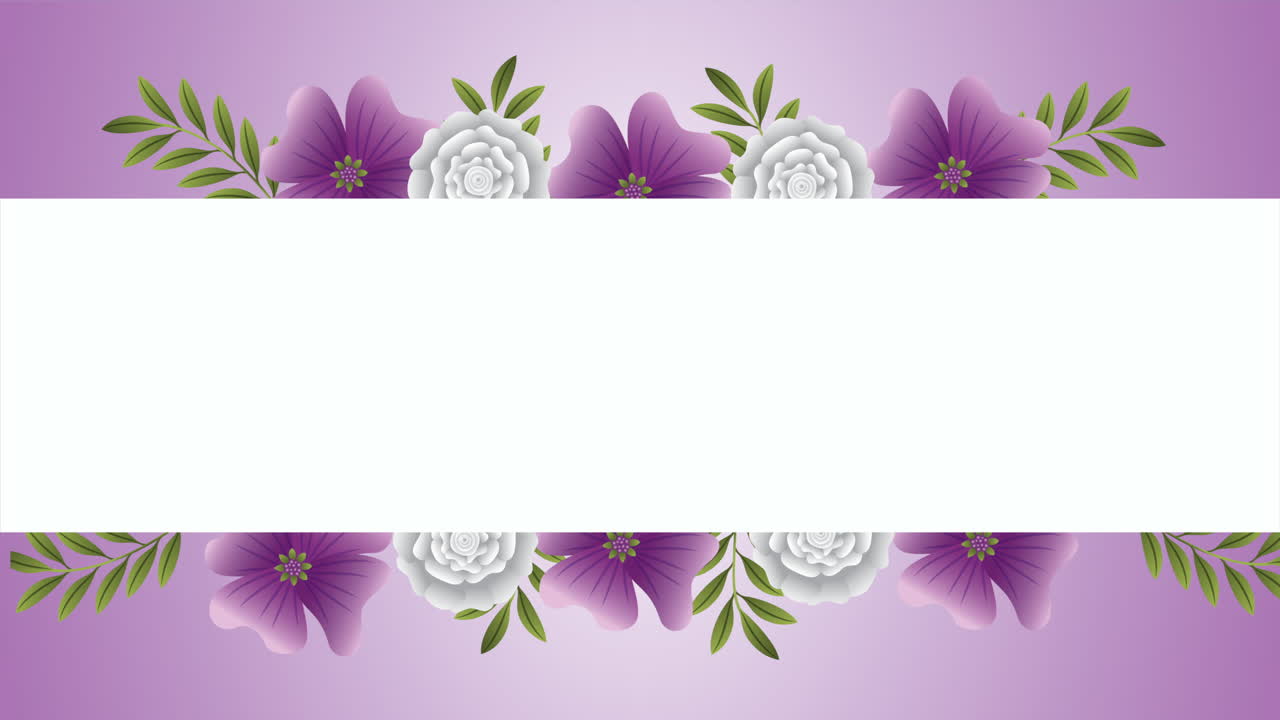 flores hermosas en el marco del jardín animación