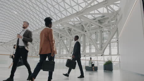 modern office lobby with business people