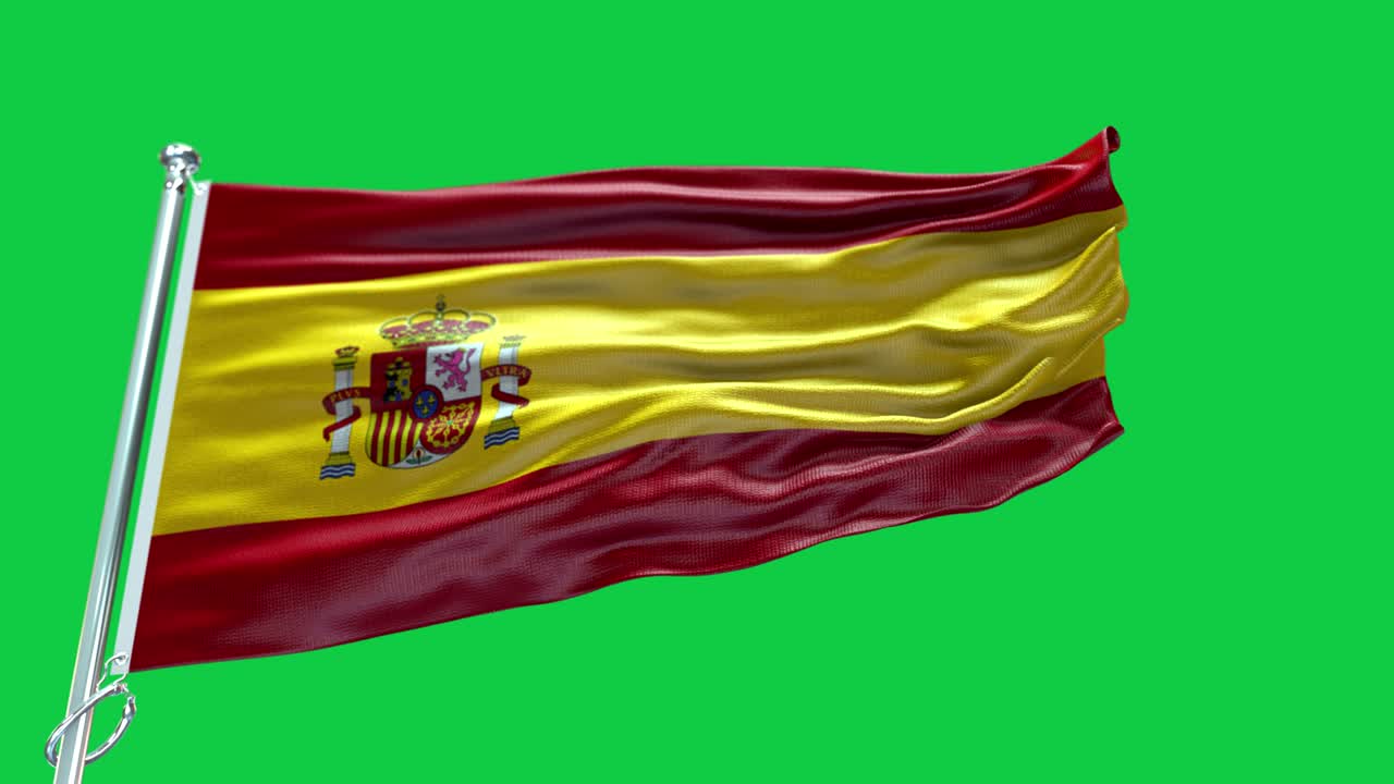 4k bandera de españa muy detallada - bandera de españa de alto detalle - bandera nacional de españa patrón de ondas elementos en bucle