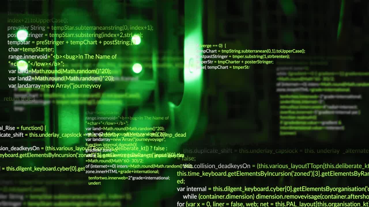 animación del procesamiento de datos sobre un fondo negro