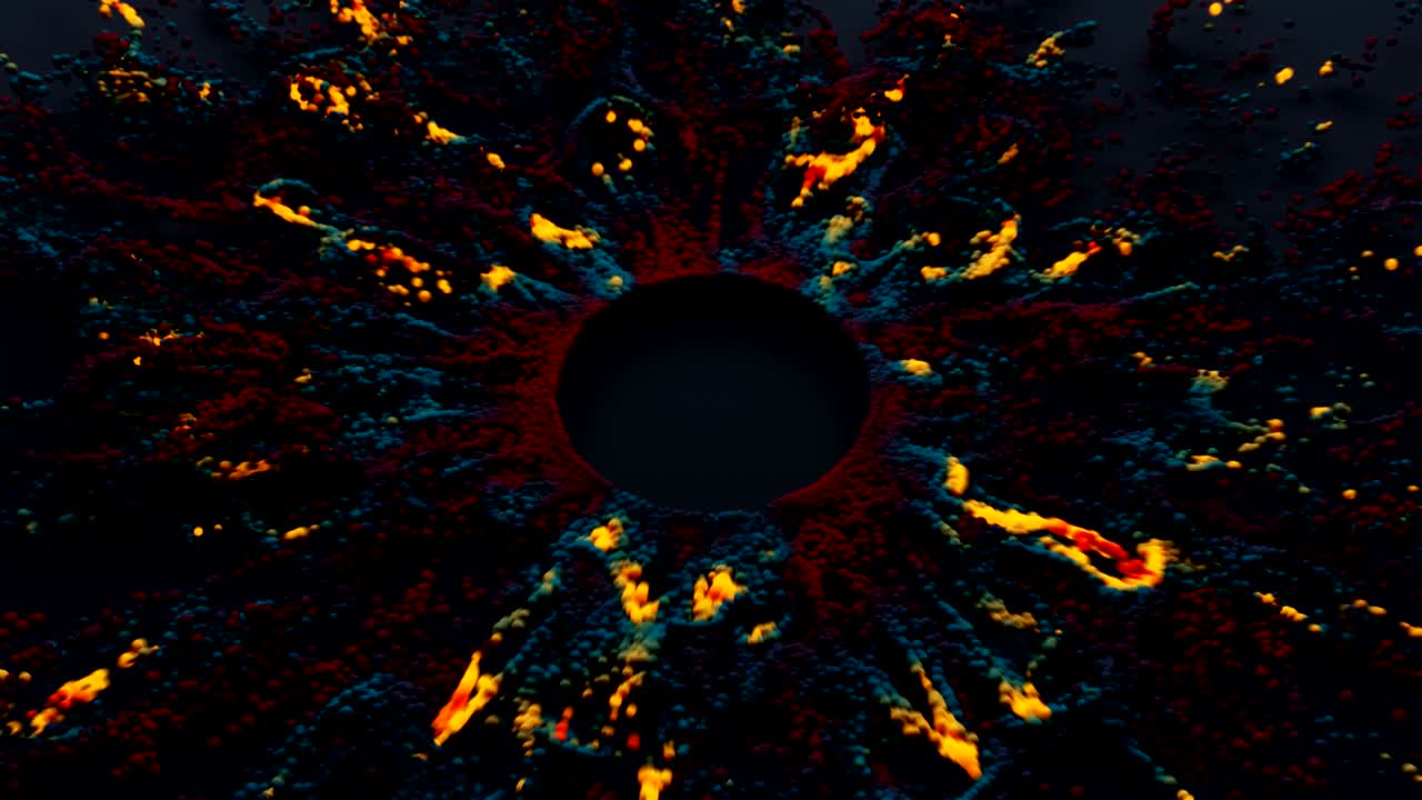 4k cgi polvo de pintura y simulación de luz.