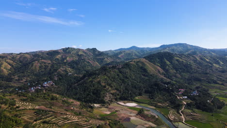 mountains and terraced farm fields in west sumba, east nusa tenggara, indonesia