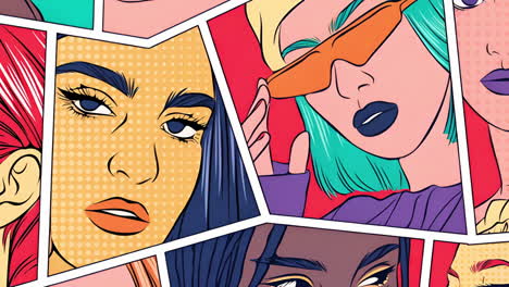stylized pop art portraits of women