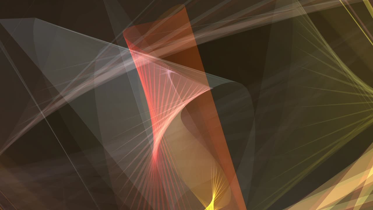 4k geometría abstracta multicolor blanco amarillo rojo movimiento fondo de bucle sin costura. líneas diagonales brillantes que fluyen red de malla abstracta giratoria. ciencia ficción futurista fondo de negocios loopable.