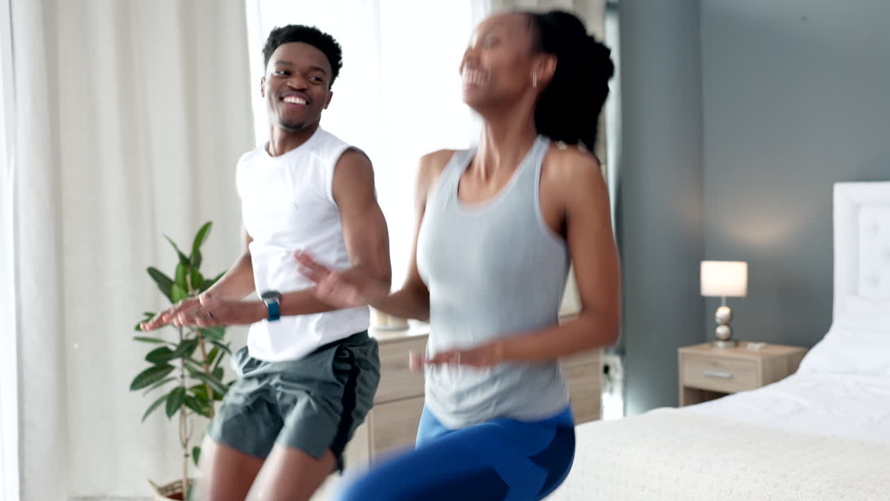 Black couple, energy workout