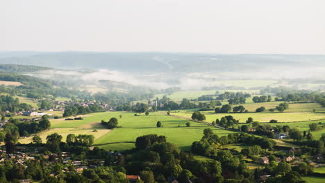 hyperlapse of fast moving fog over the countryside