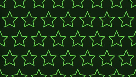 encantador patrón de estrella verde brillante brilla en el lienzo negro