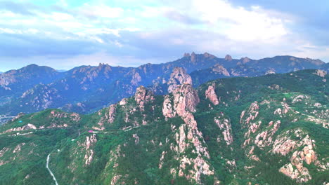aerial view of majestic mountains in china