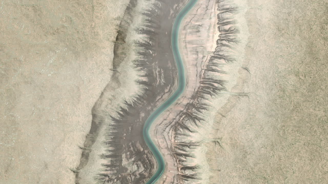 vista aérea de un cañón sinuoso del río