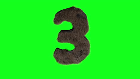 abstract hairy number 3 three sign fluffy furry