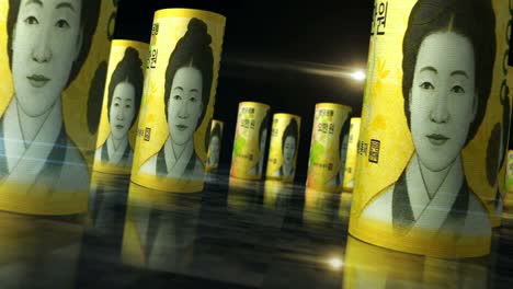 한국은 돈, 지폐, 롤, 원활한 루프