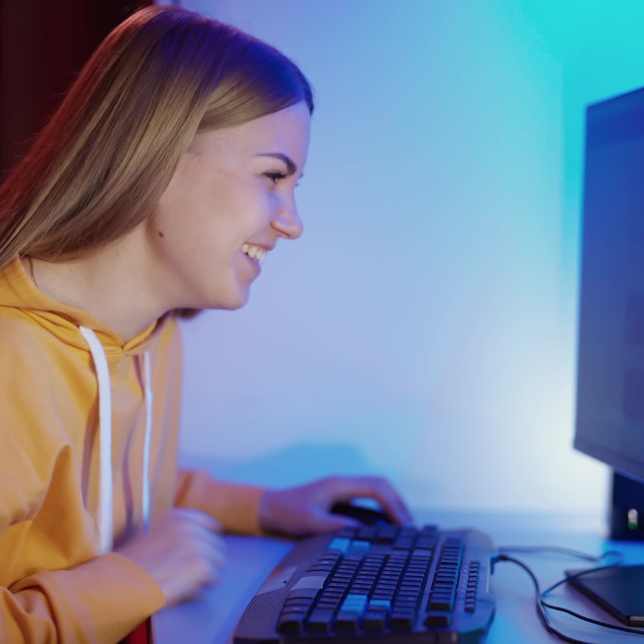 Girl using computer
