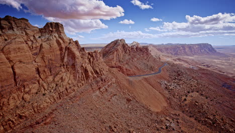 majestic drone shot showcasing the steep and sudden elevation shift along the mountain ridge near antelope pass vista.