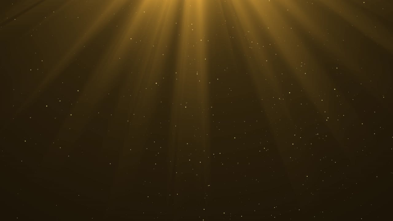 4k golden yellow sun light rays animation shine effect on black screen glitter shiny bright flare