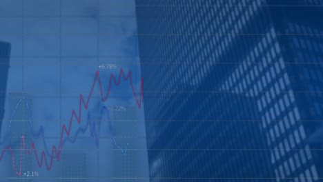 Animation-Der-Finanzdatenverarbeitung-über-Einem-Modernen-Bürogebäude