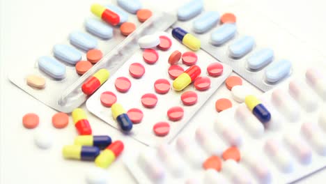 pills capsules and tablets turning