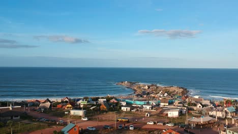 Punta-del-Diablo,-Rocha,-Uruguay,-Aerial-Drone-footage