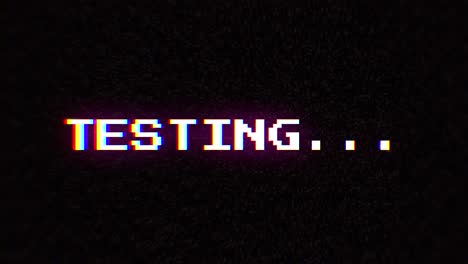 intentional digital artifact injection fx animation, decoding a noisy scambled 8-bit text: testing