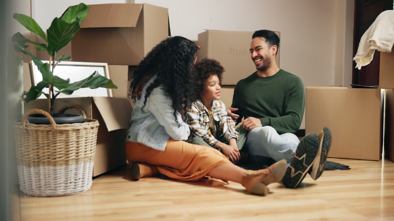 Happy Family Moving into a New Home
