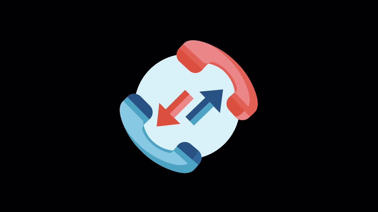 Animated Icon of Telephone Handsets Exchanging Calls