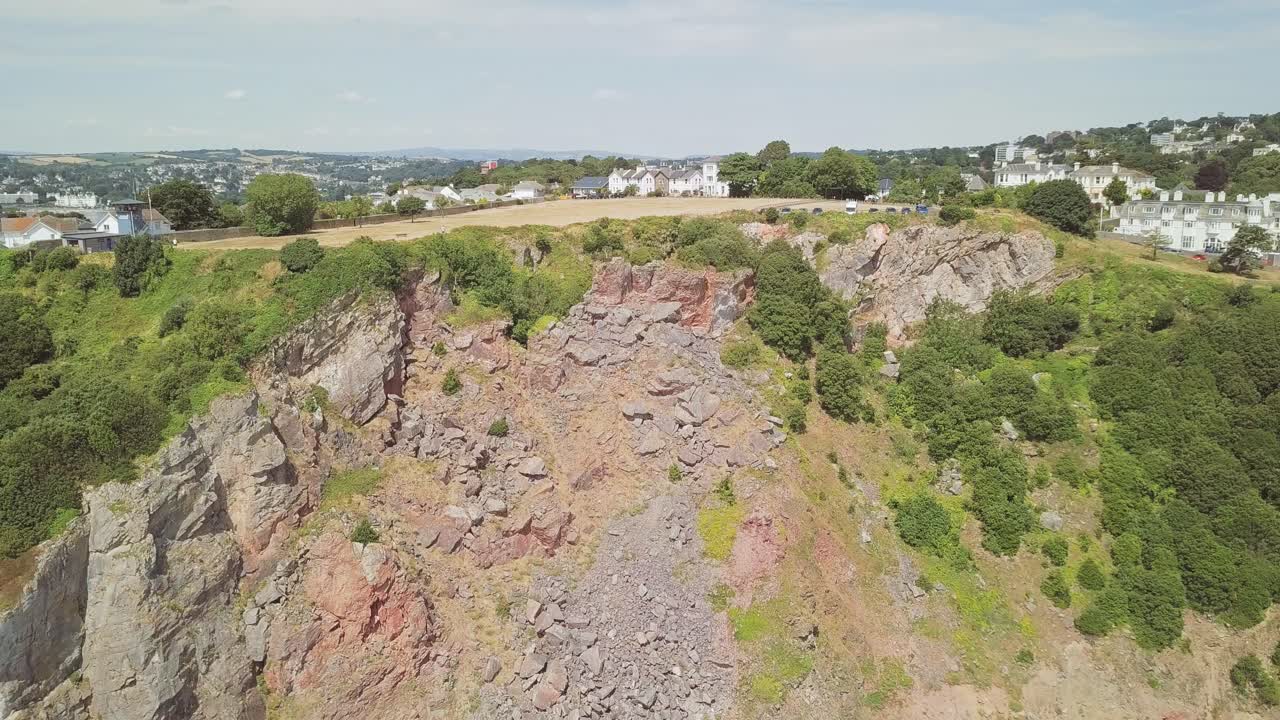 Coastal Cliff with Town and Ocean View
