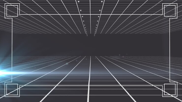 Animation of white grid over black background