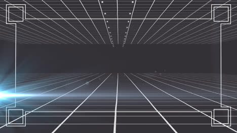 animation of white grid over black background