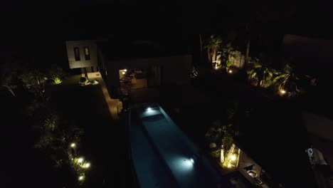 aerial establishing evening shot of a luxury mansion in saint clément de la riviere