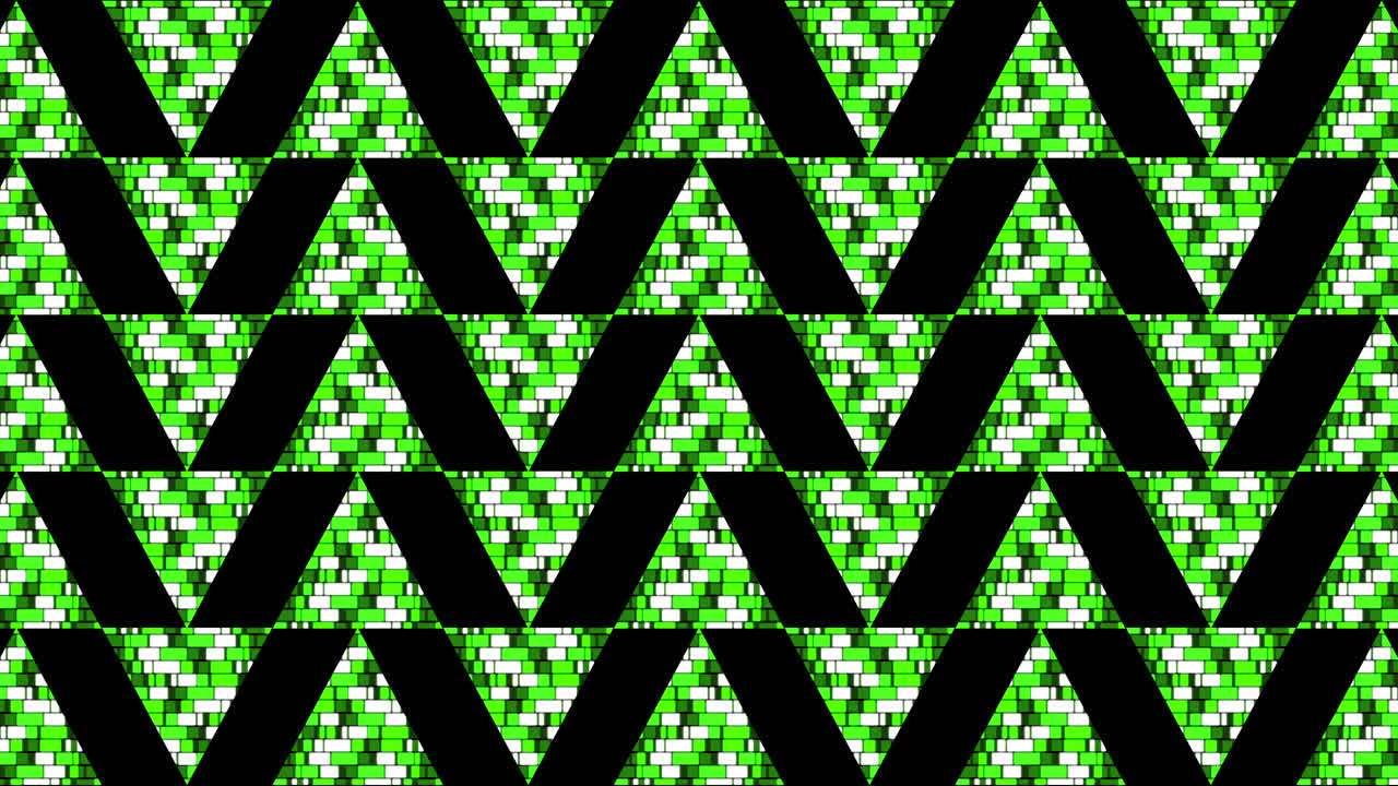 animación de triángulos verdes cambiantes sobre un fondo negro