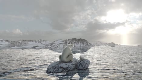 polar bears on melting ice