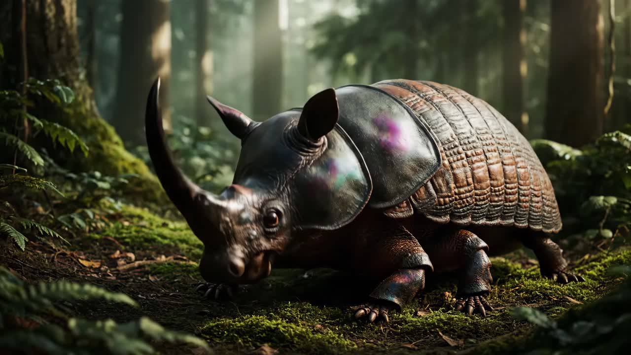 Armadillo Rhino Hybrid in Forest