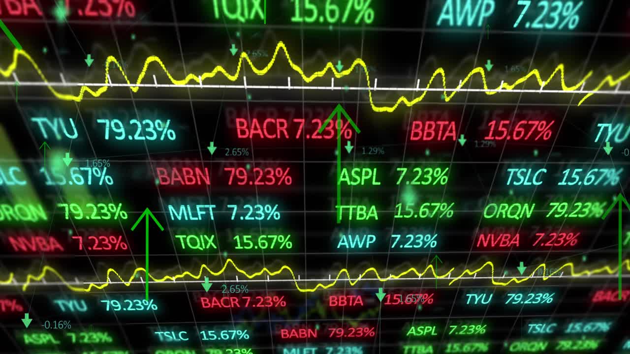 Animazione dell'elaborazione dati su sfondo nero