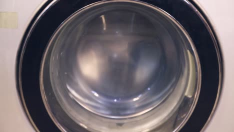 the drum of the washing machine rotates faster and slower.