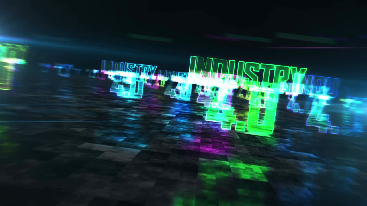 산업 4.0 추상적인 루프 가능한 하이퍼스페이스 애니메이션