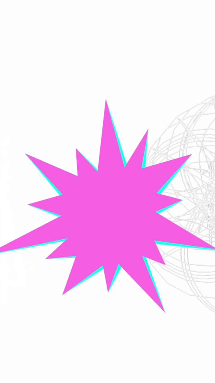 Animation of purple star over shapes