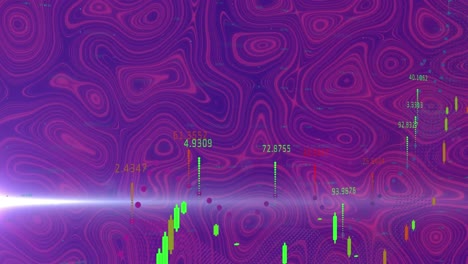 Animación-Del-Procesamiento-De-Datos-Sobre-Formas-Sobre-Fondo-Morado