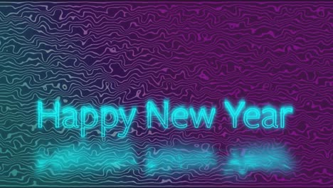 Animation-of-happy-new-year-text-over-purple-energy