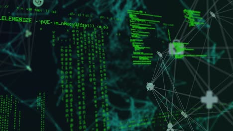 animation of globe with network of connections and data processing