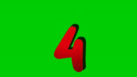 number 4 four sign symbol animation motion graphics on green screen background,drop down cartoon number video number for video elements