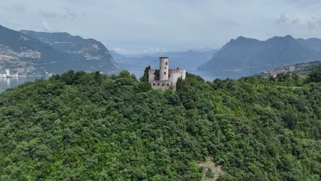 madonna della ceriola ,church, monte isola , italy , aerial 4k footage