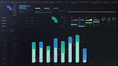 visuales de datos dinámicos para gráficos de información de negocios, gráficos animados e insights basados en datos para una maqueta de reunión de negocios. explore el mundo del comercio, las bolsas de valores y la criptografía
