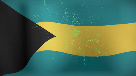 animation of fireworks over flag of bahamas