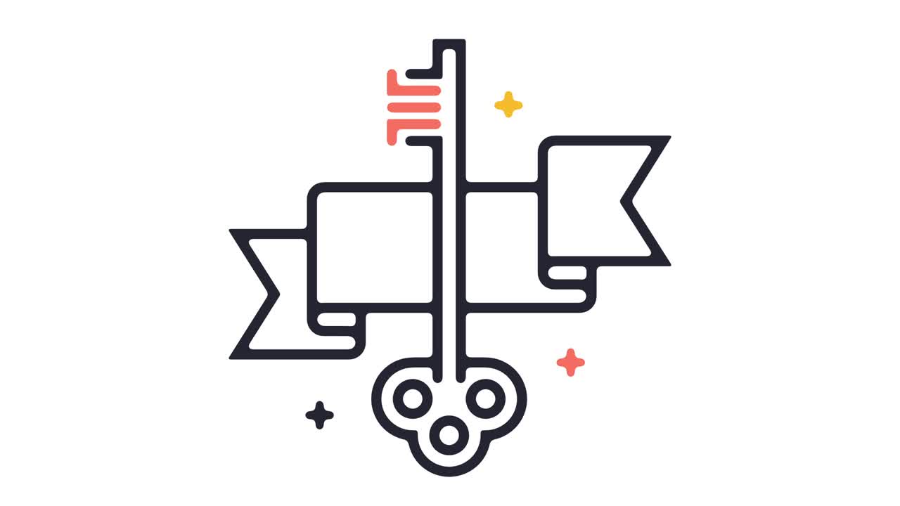 clave para el éxito animación de íconos