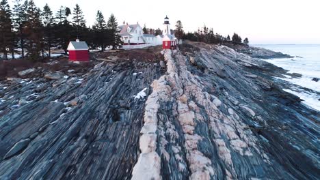 aerial view grindel point light bedrock islesboro maine united states