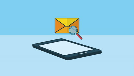 tablet with envelope email social media