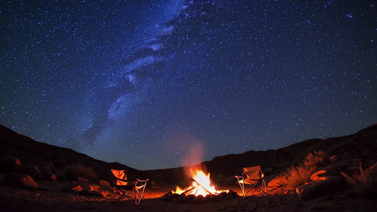 Stargazing by Campfire