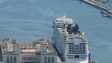 large cruise ship at naples port, italy